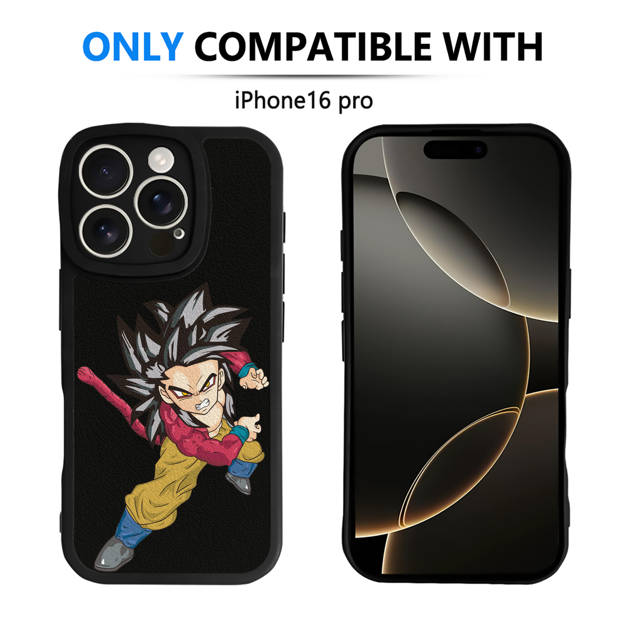 （画像用） ドラゴンボール 孫悟空（そん ごくう）Son Goku カカロット DRAGON BALL Kakarotto 【iPhone 16シリーズ対応】シリコンスマホケース（レザー調） 材質：シリコン